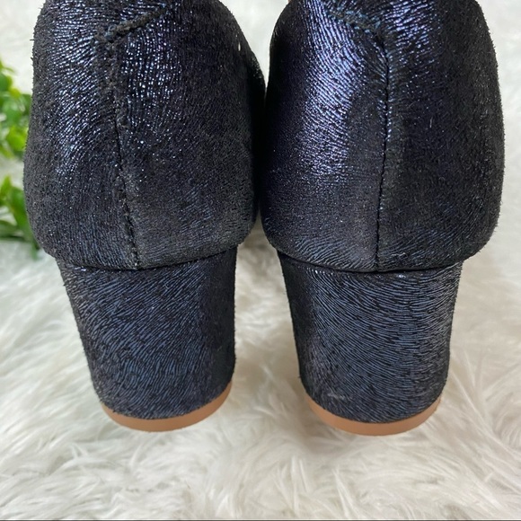 Enjoiya eleganza navy metallic shimmery closed toe pumps heels size 38/7.5 - Picture 7 of 8